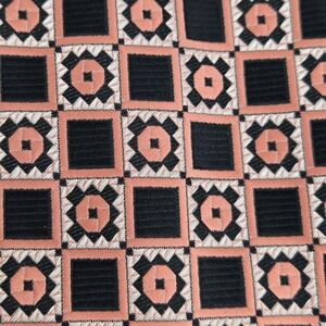 VTG John Weitz Pogue's Tie Wide Geometric Mod Pink Black Art Deco Kipper 60s 70s